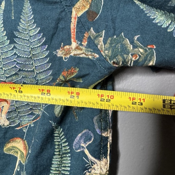 Eddie Bauer Shirt Mens Large Green Mushroom Nature Classic Fit Cotton Hawaiian - Picture 7 of 8